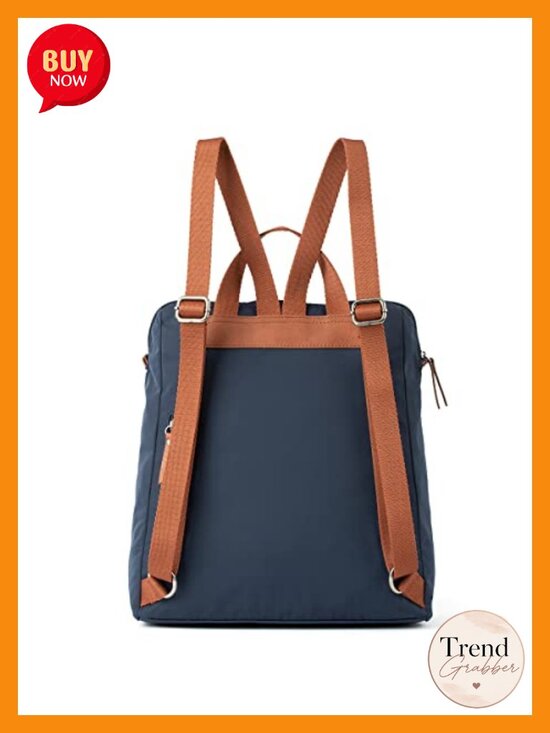 Recycled Nylon Backpack with Laptop Compartment, Adjustable Strap, Work Travel
